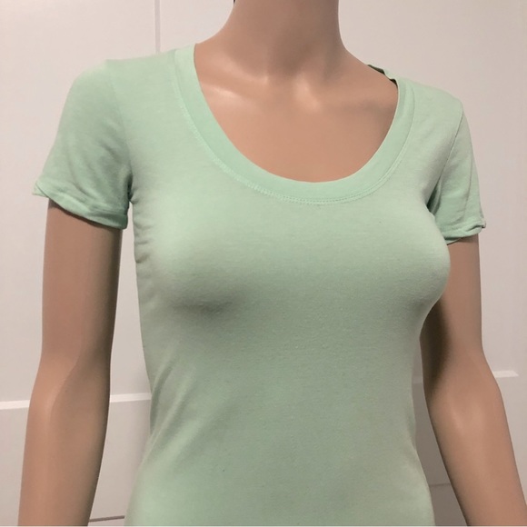 Forever 21 F21 Mint Light Green Essentials Stretch Cotton Tee T-Shirt Small XS - Picture 2 of 2